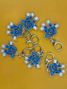 1pc/Set 2D Flat Funny "67" Number Keychain, Fashionable "67" Number Keychain, Can Be Hung On Bags And Backpacks - Suitable As A Unique Holiday Gift, 2D Flat - Multicolor - View 5
