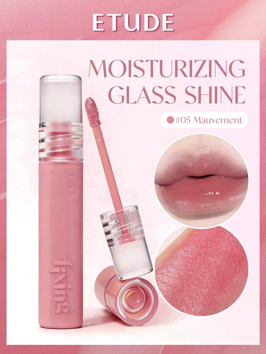 ETUDE 伊蒂之屋修护润色唇彩 - 高光泽、不粘腻、滋润唇部彩妆，Y2K风格玫瑰色，适合派对、日常、节日、圣诞礼物，玫瑰女孩的最佳魅力色，返校季、婚礼新娘、夏季、情人节、假期 - #05 Mauvement - 查看 1