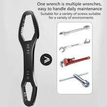 1pc Stainless Steel Dual-Head Universal Bathroom Wrench - Thickened Rust-Proof Hexagonal Multi-Function Tool For Shower Installation - Essential Plumbing Hardware Accessory - Multicolor - View 7