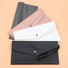 PU Minimalist Envelope-Style Makeup Brush Holder - Portable Snap-Button Hanging Pouch, Multi-Color Travel Cosmetic Storage Bag - Multicolor - View 5