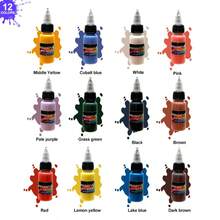 24色喷漆枪颜料套装，12色丙烯颜料喷笔套装，适用于艺术家、初学者和学生的喷漆，DIY项目适用，20毫升/0.68液盎司瓶装 - 彩色 - 查看 12