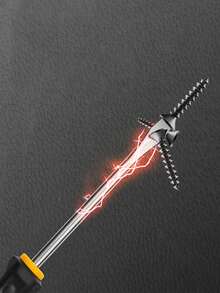 1 件装强力磁性螺丝刀 - 一字头冲击锤螺丝刀，符合人体工程学的防滑手柄，重型热处理钢制维修工具，适用于家居装修、DIY 项目、电子产品、家具组装、汽车和家电维修 - 彩色 - 查看 9