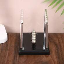 1个牛顿摆平衡球 - 办公桌装饰、物理演示装饰、休闲桌面配件、桌面摆件，非电动塑料结构，无需电池。圣诞节塑料牛顿摆减压悬浮球玩具，办公室装饰创意礼物。（特别提示：拆箱取出配件时，请注意防止连接绳缠绕，以免影响产品正常使用。） - 彩色 - 查看 6