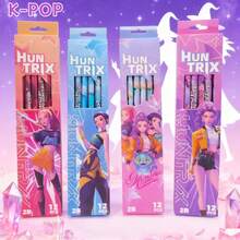 12pcs/Box K-POP Witch Girl Group Cartoon Pencils, Student Stationery Gift, Back To School Season, Suitable For Friends And Classmates - Multicolor - View 4