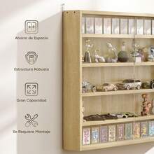HOMCOM Vitrines de exposição - Carvalho - Ver 4