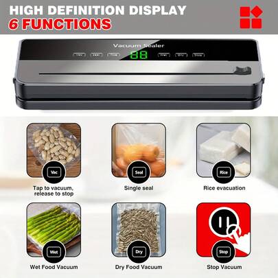 Vacuum Sealer, Multi-Functional Vacuum Food Sealer, Compact & Portable, Vacuum Preservation Keeps Food Fresh, Best Gift For Birthday, Father's Day, Mother's Day, Christmas, Celebration Events