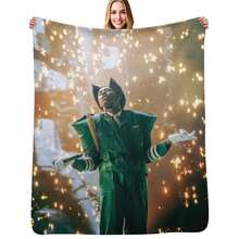 Tyler Rapper Flannel Blanket The Creator Blanket All Season Warm Ultra Soft Casual Throw Blanket For Bedding Couch Bed Sofa Dorm - Black and White - View 2