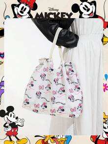 Disney 1 Pc Official Licensed Mickey Mouse Storage Bag Foldable Shopping Bag High-Capacity Tote Bag Drawstring Shoulder Bag Lightweight Handbag Official Licensed - Verifiable For Lady/Girls/Women Perfect For Daily/Shopping/Going Out - Multicolor - View 8