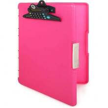 Portapapeles Slimcase 2 Portátil con Almacenamiento y Calcularora, Rosa, Papel A4,40812198 - Blanco y Negro - Ver 1