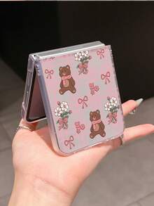 1个时尚简约磨砂PC材质可爱格子熊折叠手机壳，防摔保护：兼容三星Galaxy Z Flip 3/Z Flip 4/Z Flip 5/Z Flip 6/Z、Find N3 Flip、Razr 50 Ultra、Razr 60 Ultra、Razr 60、Razr 50、MIX Flip、Galaxy Z Flip7 FE - 無色 - 查看 3