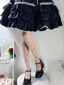 1 Pair Women's Thin Personalized Party Printed Cute Pantyhose, Spring/Summer - Multicolor - View 5