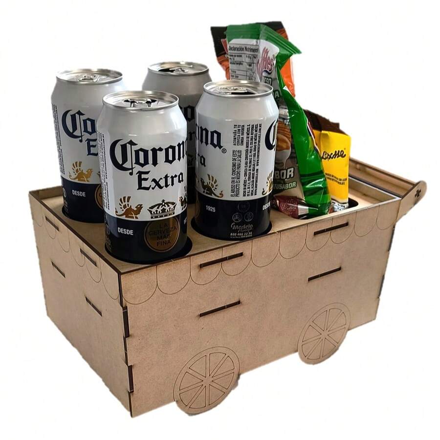 Carro Botanero Para Fiestas y Mesa De Dulces de MDF - Amarillo Mostaza - Ver 1