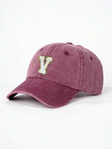 1pc Children's Adjustable Baseball Cap With 26 English Letters, Outdoor Sun Protection Casual Hat Suitable For Boys And Girls, Spring/Autumn, Travel, Beach - Burgundy - View 28
