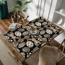 1/4/6 Pcs Easter Egg Bunny Pattern Placemats, Linen Dining Table Mats With Colorful Egg Rabbit Design, Washable Printed Tabletop Protector, Ideal Decoration For Holiday Kitchen And Family Gatherings - Multicolor - View 4