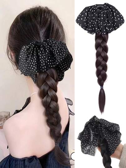 Syntetisk hästsvans, Syntetiska håraccessoarer Peruk, Syntetiskt hårknut Hästsvans Hårbit, Kloklämma Knut Hårspänne, Syntetiska falska knutar Hårförlängningar, Håraccessoarer för kvinnor Dagligt bruk