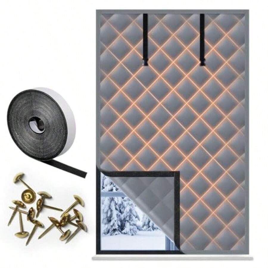 2026Qibiyuu Thermal Window Cover For Winter 39 X 63 Insulated Window Curtain With Cold Weather Window Insulation Kit Draft Stopper Blackout Curtain For Home Keeps Heat In And Blocks Cold Air - 39in X 63in Cover - View 1