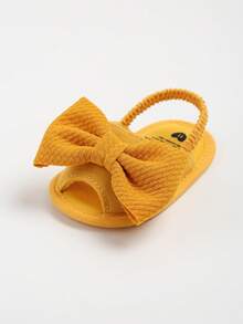 Infant Infant Girls Summer Sandals With Flower Soft Sole Newborn Toddler First Walker Crib Dress Shoes - Yellow - View 10