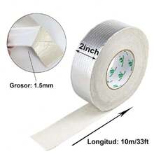 Cinta de Aluminio Butílico, Permanente para Reparación de RV, Ventanas, Silicona, Sellado de Goteras en Vidrios y Techos, Sellado de Botes y Tuberías (50mm x 10m),40814536 - Multicolor - Ver 2