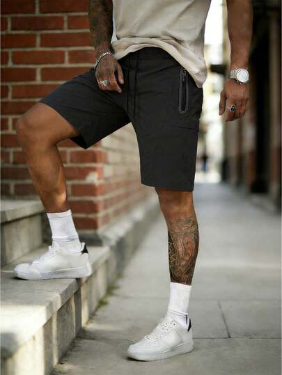 Men's Comfortable Sports Shorts, Casual Breathable Running Pants, Personalized Knee-Length Shorts