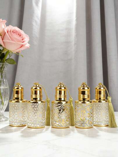 1个可重复灌装玻璃滚珠香水瓶套装，便携式旅行小瓶，适用于钱包、精油、护肤品和芳香疗法，女士奢华礼品套装，情人节、生日、圣诞节、母亲节礼物，可重复使用