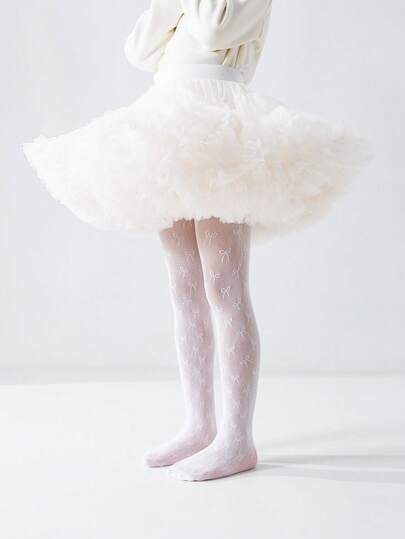 1pc Girls' Tights, Sweet Butterfly Decor, Skin-Friendly Soft Comfortable Breathable Leggings, Lightweight Casual Versatile, Suitable For Performance, Party, Holiday Gift, School, Valentine's Day, Daily Wear