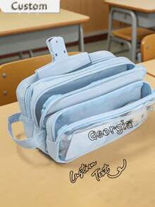 Customized Storage Bag - Transparent Student PVC Pencil Case, Personalized Cosmetic Storage Bag, Personalized PVC Pencil Case, Personalized Back To School Supplies, Personalized Portable Storage Bag, Customizable - Large Capacity Storage Bag For Stationery And Girls' Cosmetics - Classroom Customized Gift - Multicolor - View 2