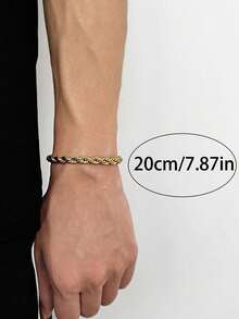 1 件不锈钢链手链，男士嘻哈配饰，时尚情侣首饰，父亲节/圣诞节/感恩节礼物