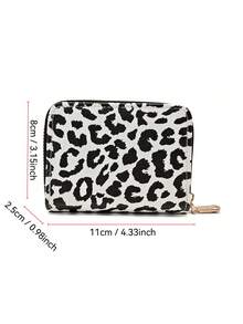 1pc Leopard Print Fashion Coin Purse, Compact & Convenient Multi-Slot Card Holder, Multifunctional ID Card Case, Great For Commuting, Shopping, And Gift Giving - Multicolor - View 3