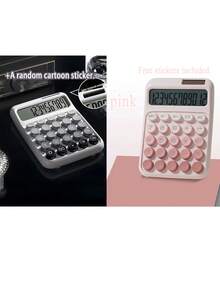 1pc Dual Power Ombre Color Calculator, 12-Digit Wide Screen Display, Flexible Mechanical Keys, Large Size Body, Solar + Battery Powered, Suitable For School, Exam, Office, Front Desk - Single Piece - View 17