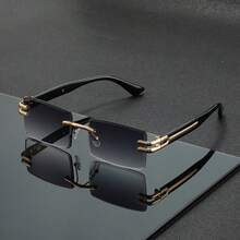 1 Pair Fashionable Frameless Glasses, Metal Frame, Elegant Design, Essential For People - Multicolor - View 3
