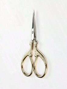 Floral Print Eyebrow Scissors,Makeup,Cheap,Room Decor,Vanity,Travel,Bedroom,Makeup Accessories - Gold - 查看 8