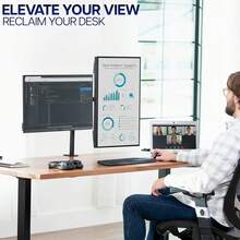 This Ergonomically Designed, Two-Arm Monitor Stand Is Suitable For Both Televisions And Computers And Accommodates Two LCD Monitors With Screen Diagonals From 13 To 27 Inches. It Is Tiltable And Swiveling On Both Sides, Height-Adjustable, And Made Of Steel. Three Screwdrivers Are Included.