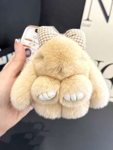 可爱毛绒兔子吊坠，蝴蝶结兔子钥匙扣，毛绒兔子包包挂饰，动物钥匙扣，萌萌卡通毛绒包包挂饰，小饰品，汽车钥匙扣，钥匙链挂绳，钥匙扣，钥匙圈配件，钥匙圈，女士礼物，圣诞礼物，圣诞袜礼物，生日礼物，朋友礼物，节日礼物，活动纪念品，派对小礼品 - 彩色 - 查看 1