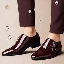 Burgundy Tuxedo Shoes - Men's Formal Footwear For Prom & Events - Brown - View 1