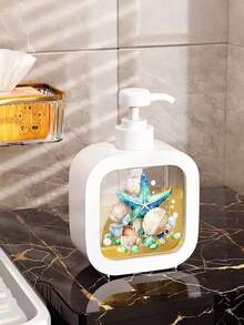Bình đựng xà phòng nhà tắm sáng tạo với bơm tay, thiết kế nghệ thuật sinh vật biển với hình sao biển xanh lam, vỏ sò, sỏi và bong bóng, tạo nên vẻ đẹp tươi mới như tranh màu nước, thích hợp để trang trí phòng tắm, nhà bếp, bồn rửa, có thể dùng để đựng xà phòng rửa tay, sữa tắm, v.v. Bình đựng xà phòng rửa tay sáng tạo, bình phân phối, phụ kiện phòng tắm. - Nhiều màu - Xem 5