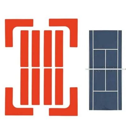 Court Line Marker Kit Court Throw Down MarkersAnti-Slip Portable Tennis Sports Throw Down Accories For Driveway School Gym Park Outdoor Training Field Backyard Red