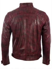 AVIATRIX Men's Real Leather Jacket Burgundy 44T9 - Burgundy - View 4
