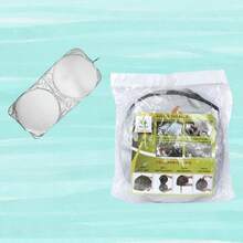 Foldable Car Windshield Sunshade - Double Thermal Reflective Ring Design - 146 X 70 Cm - A - View 5