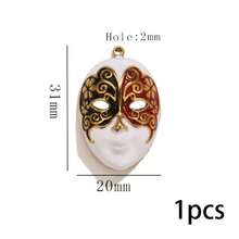 1个面膜水滴邪眼不锈钢吊坠珐琅配件DIY女士珠宝项链制作连接器 - 金黃色 - 查看 7