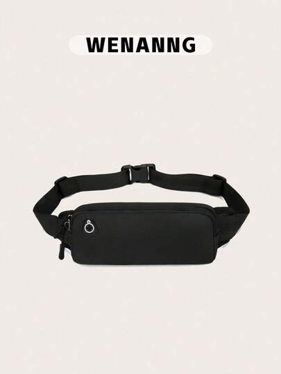 Bolsa de cintura minimalista, bolsa de deporte tipo riñonera de estilo preppy para el primer día de clases, bolsa de gran capacidad para viajes, vacaciones, mujeres y hombres, durable para correr y senderismo