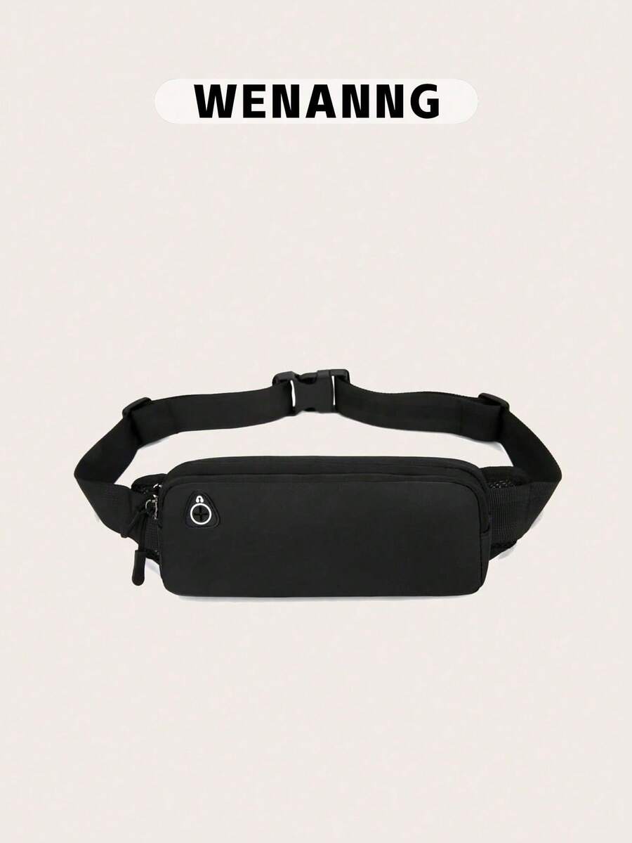 Mini Minimalist Belt Bag, Preppy Bum Bag For The First Day Of School Sport Bag For Sports For Fitness For Exercise Large Capacity Travel Bag For Vacation For Women For Men Travel Essential Durable For Running For Hiking - Black - View 1