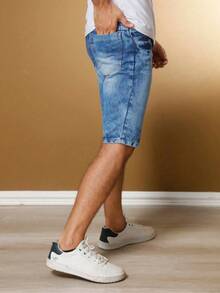 Men's Denim Bermuda Shorts, No Rips, Summer Fashion, 100% Premium Line, Spring And Summer - LAVAGEM JEANS 005 - View 3