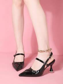 Summer New French Style Elegant High Heel Sandals, Versatile Pair With Dresses, Thin Heels - Black - View 2