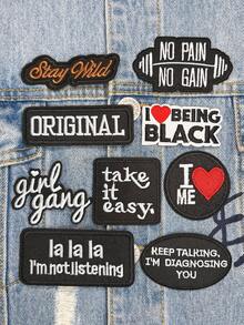 一套3/9片字母刺绣贴片 - 可爱卡通涤纶贴片 DIY服装熨烫贴花缝纫配件布贴，用于个性化刺绣/熨烫礼物，适用于帽子、母亲节礼物等。定制刺绣姓名贴片，色彩缤纷、趣味十足、设计独特，适合送给男朋友、女朋友、学校、办公室、教师、同事，也可用于夹克、卡车帽、牛仔裤、衬衫、外套、背包等。 - 彩色 - 查看 2