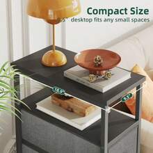 4-Drawers Narrow Dresser Fabric Dresser For Bedroom With Small Shelf Slim Storage Organizer Chest Of Drawers With Wooden Topfor Small Spaces Living Room Entryway Commode De Chambre Black - Black - View 6