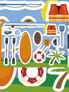 8pcs Cute Camping Cartoon Stickers Fun DIY Craft Kit, Waterproof Decorative Labels For Journal, Water Bottle, Laptop, Scrapbooking - Multicolor - View 4