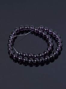 Hạt cườm thủy tinh màu tím violet, hạt đá tự nhiên màu tím mịn, hình tròn, dùng để làm trang sức DIY cho vòng tay và vòng cổ - kích thước 6mm, 8mm, 10mm. - Màu tím - Xem 5