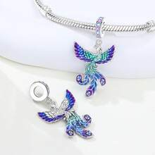 1件镀银可爱动物彩色龙凤吊坠，适合手工制作手链、项链等DIY饰品，是送给女性的绝佳礼物。 - 彩色 - 查看 6