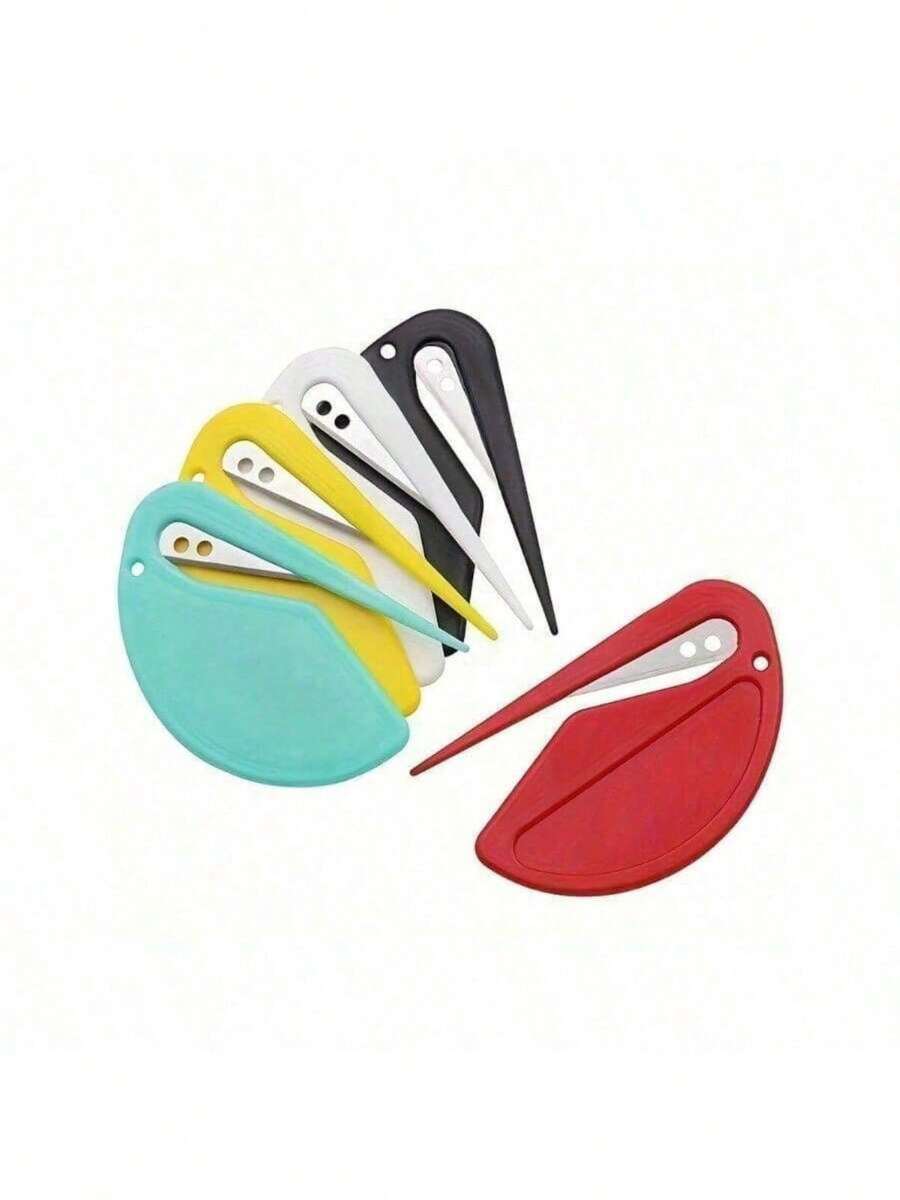2PCS Compact Plastic Letter Opener - Durable Multifunctional Perfect For School And Office Supplies - Available In Vibrant Colors - Multicolor - View 1