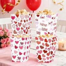 5个情人节蛋糕盒，心形烘焙盒，甜点包装盒，礼品盒，白色手提袋，蛋糕外卖盒 - 彩色 - 查看 2